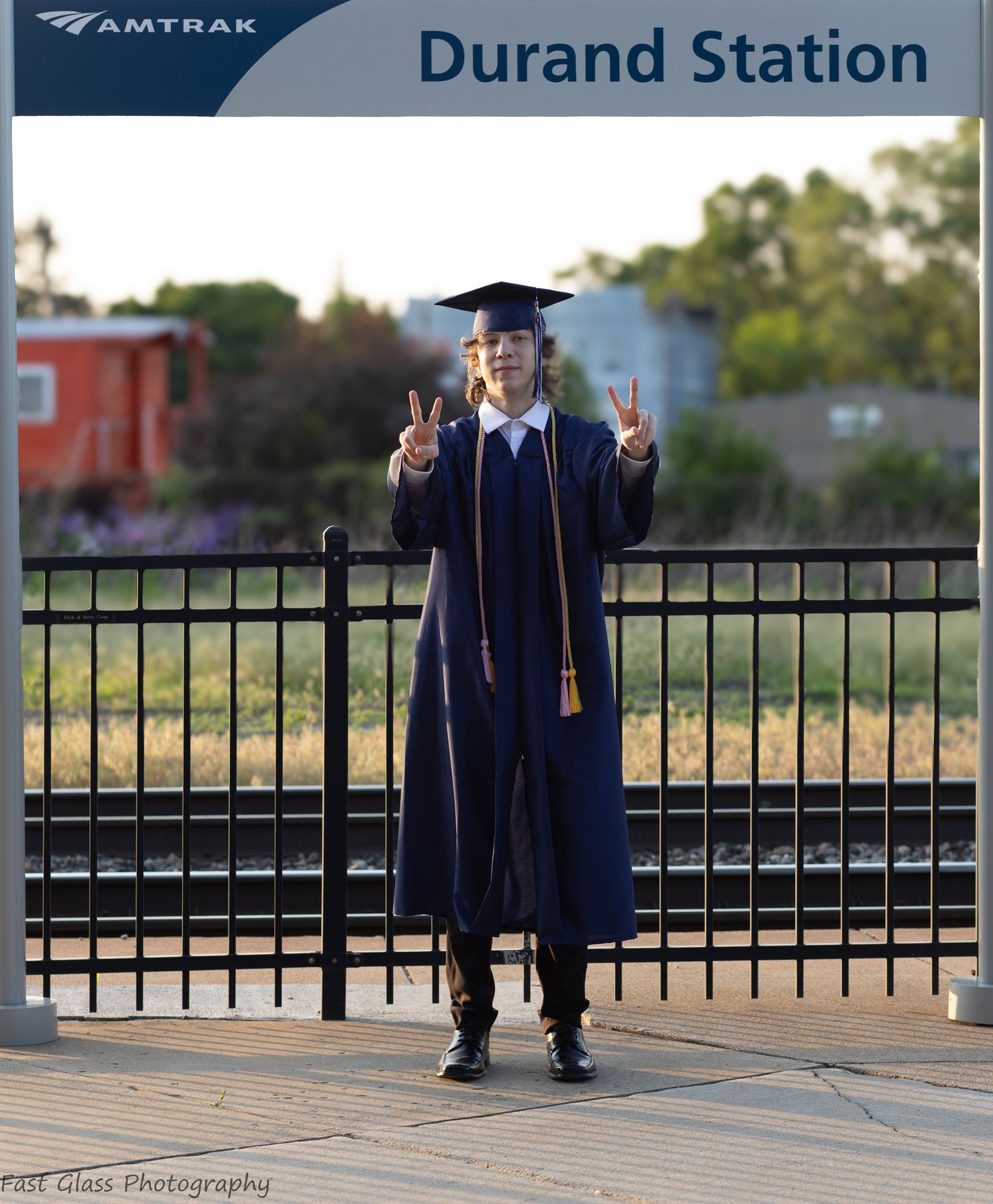 High school senior photoshoot at the Durand Union Station