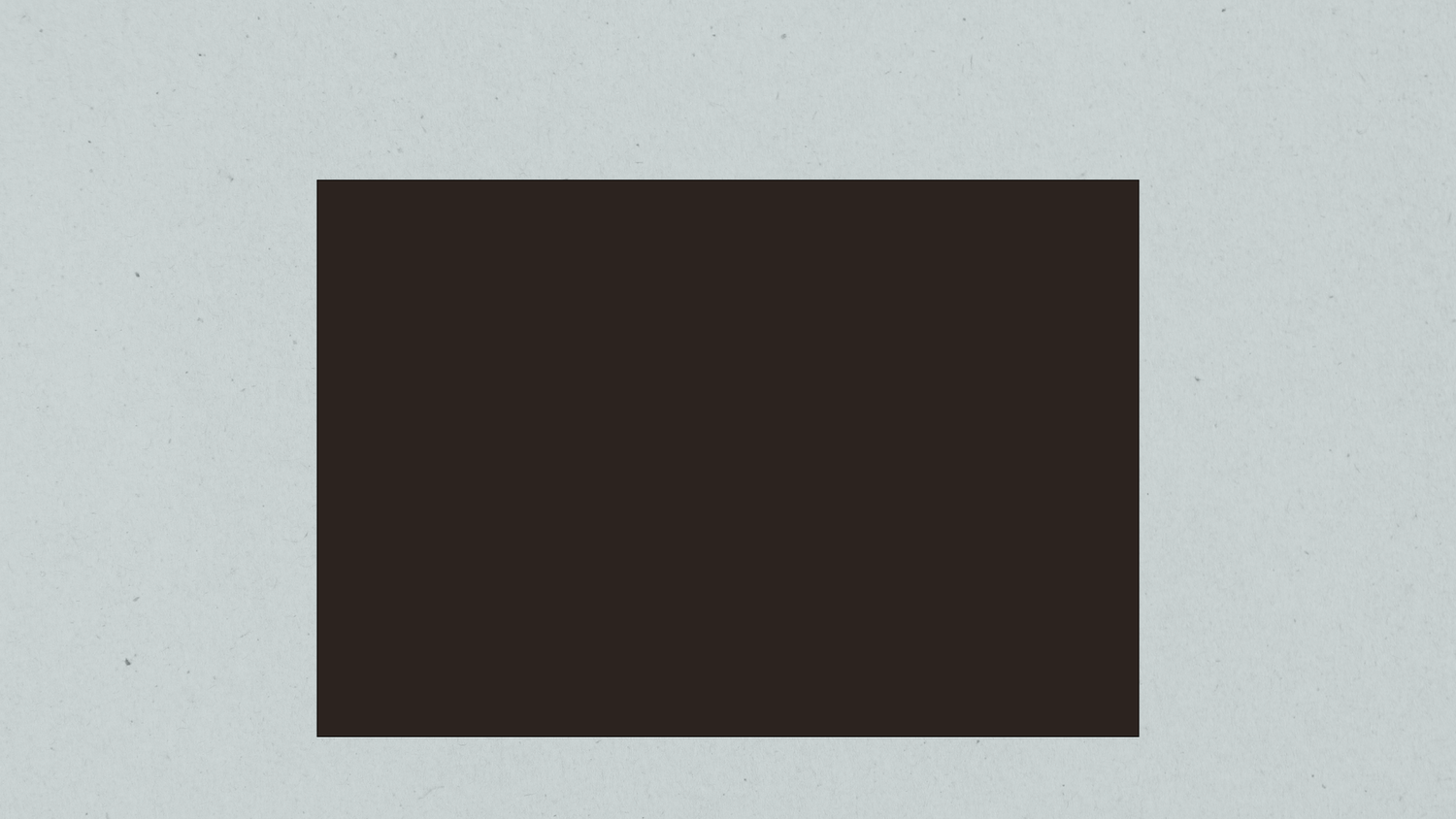 A dark brown rectangle centered on a light gray background, creating a simple minimalist composition.