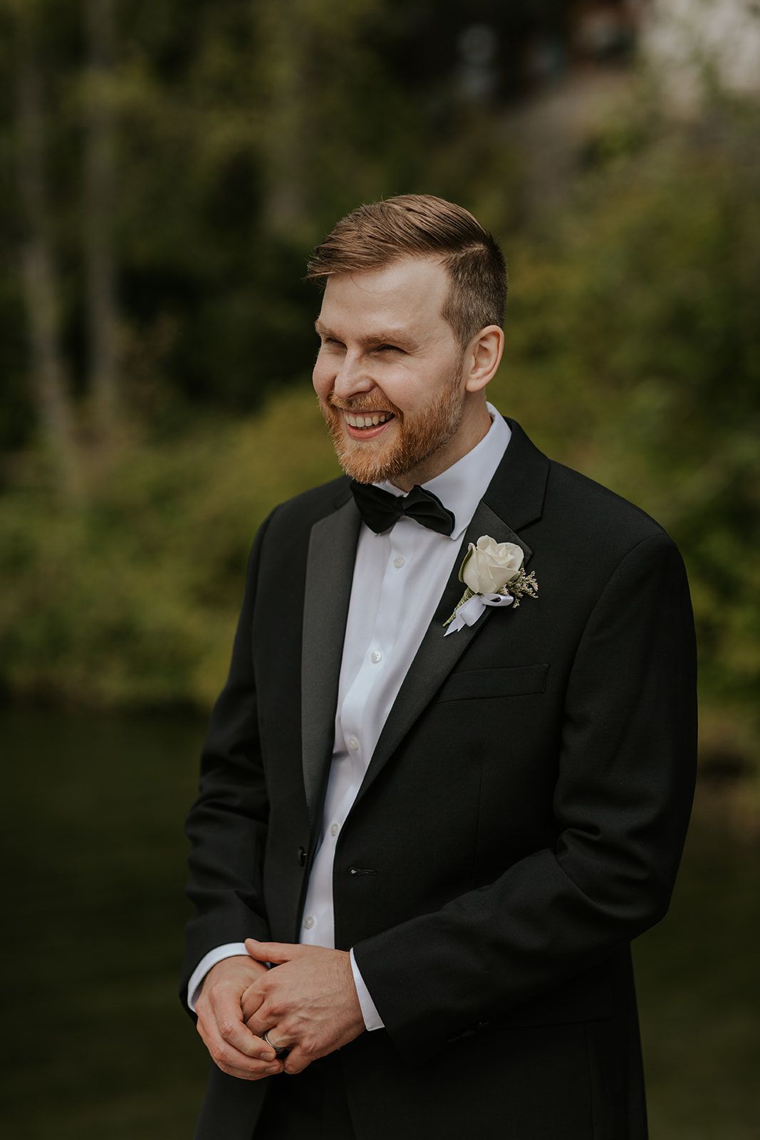 Close-up portraits showing joyful expressions and emotions during formal event.