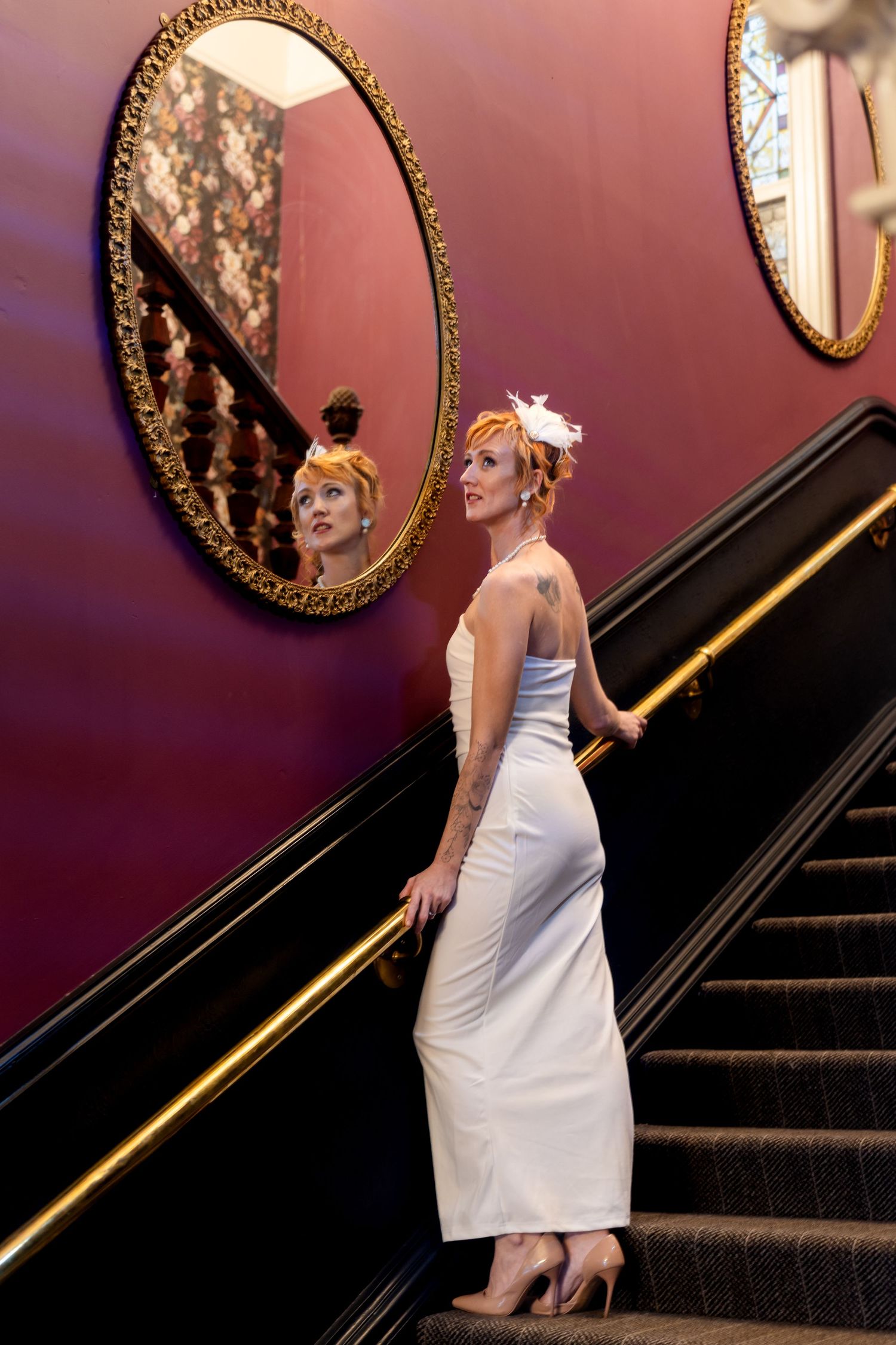 Groom seeing the bride for the first time. Emotional wedding ceremony photography.