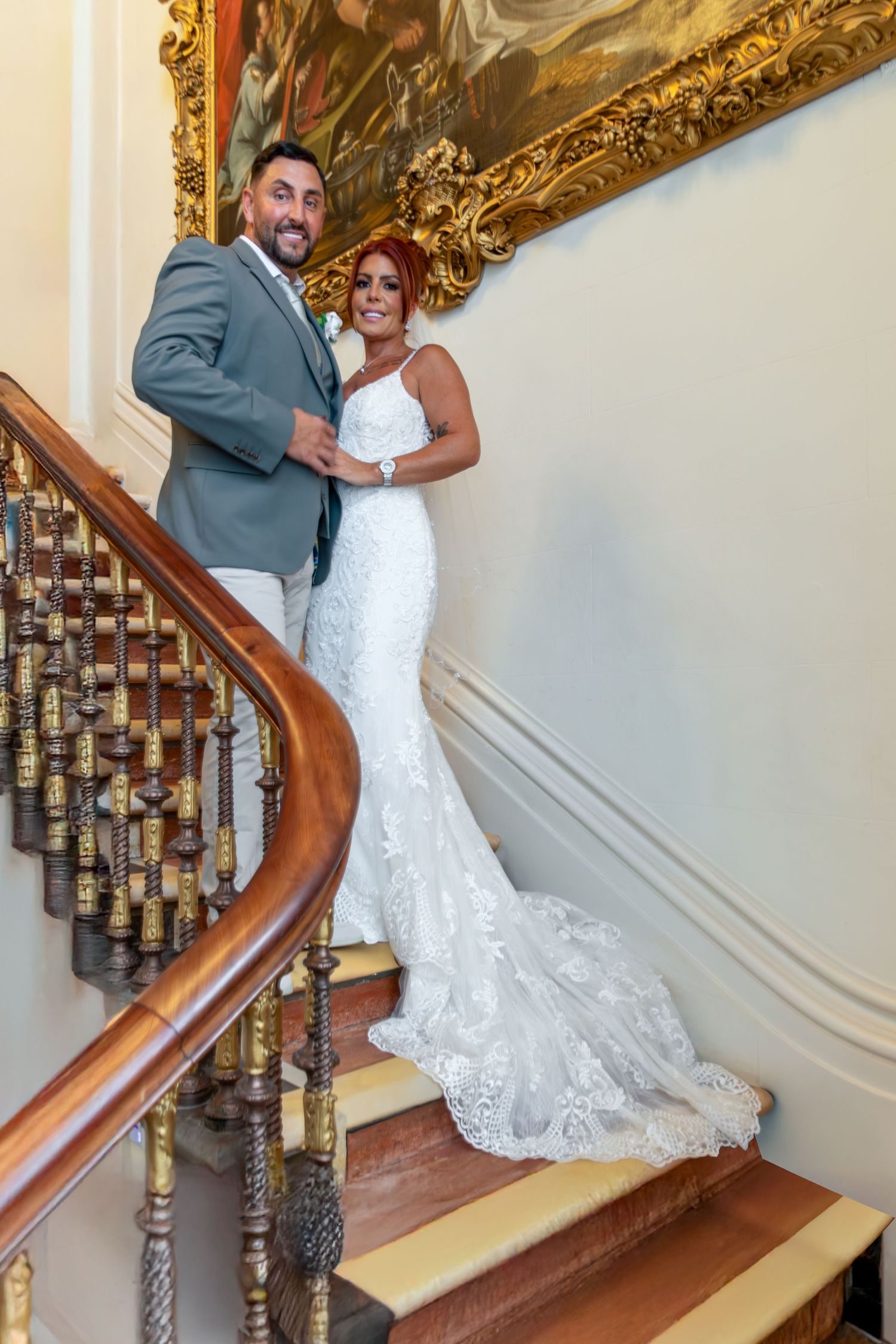 wedding photography cheshire grand staircase