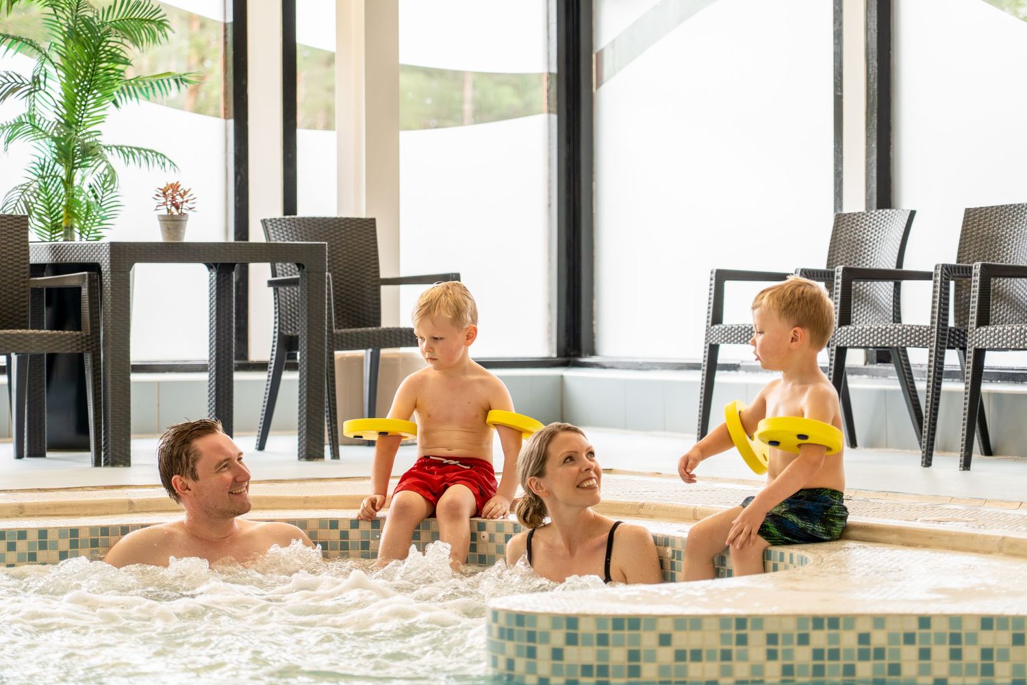 nice family in pool