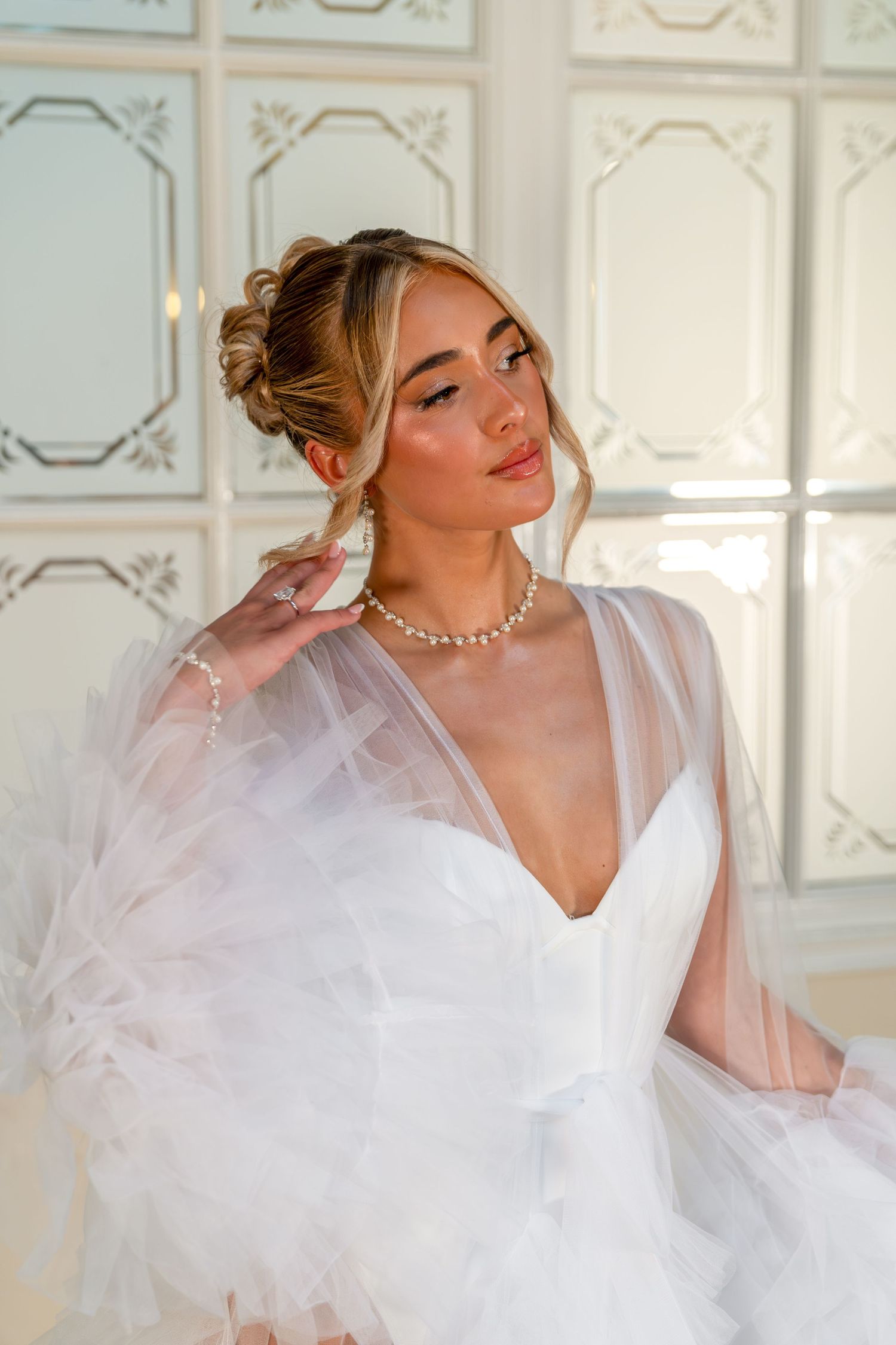 bridal robe wedding morning getting ready photo