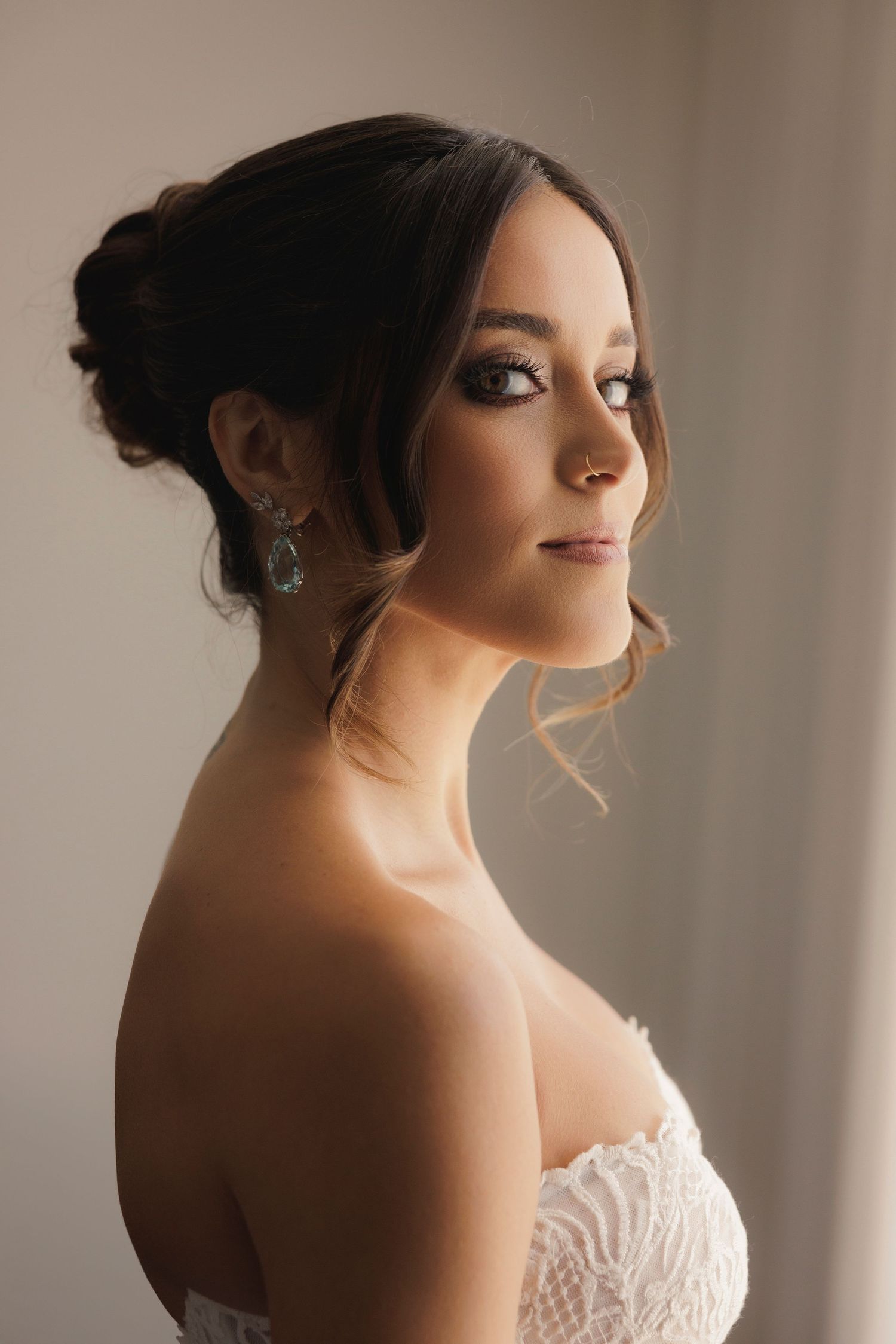 Ethereal bridal portraits showing delicate details and soft lighting.