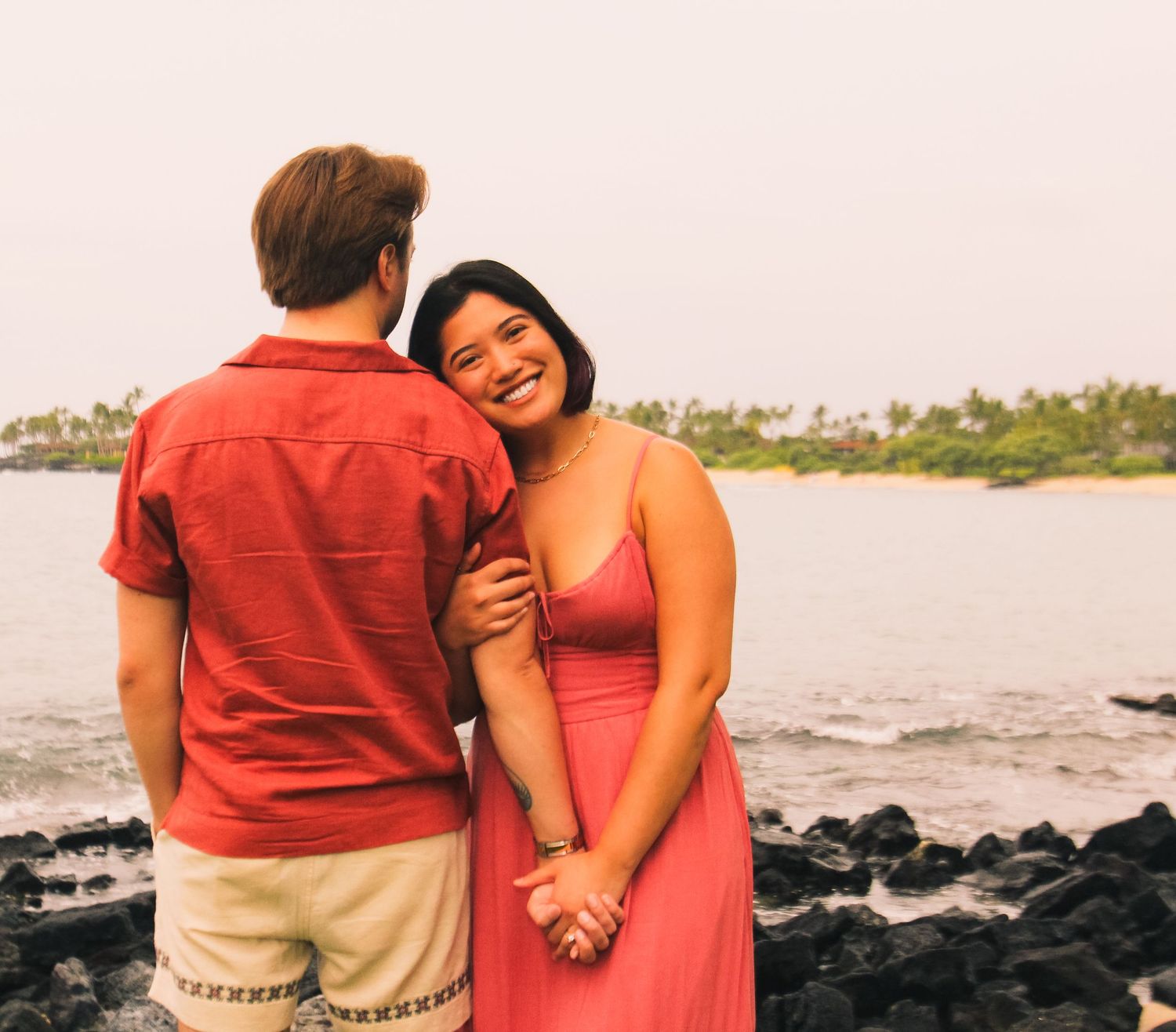 Kaikaua Point Beach Park couple photos at sunset Big Island Hawaii photographer