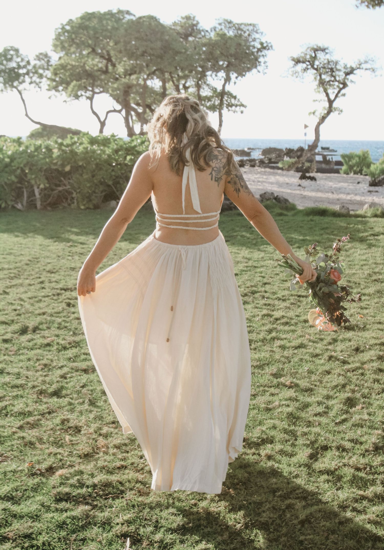 Engagement photos with styled proposal setup Kona Hawaii
