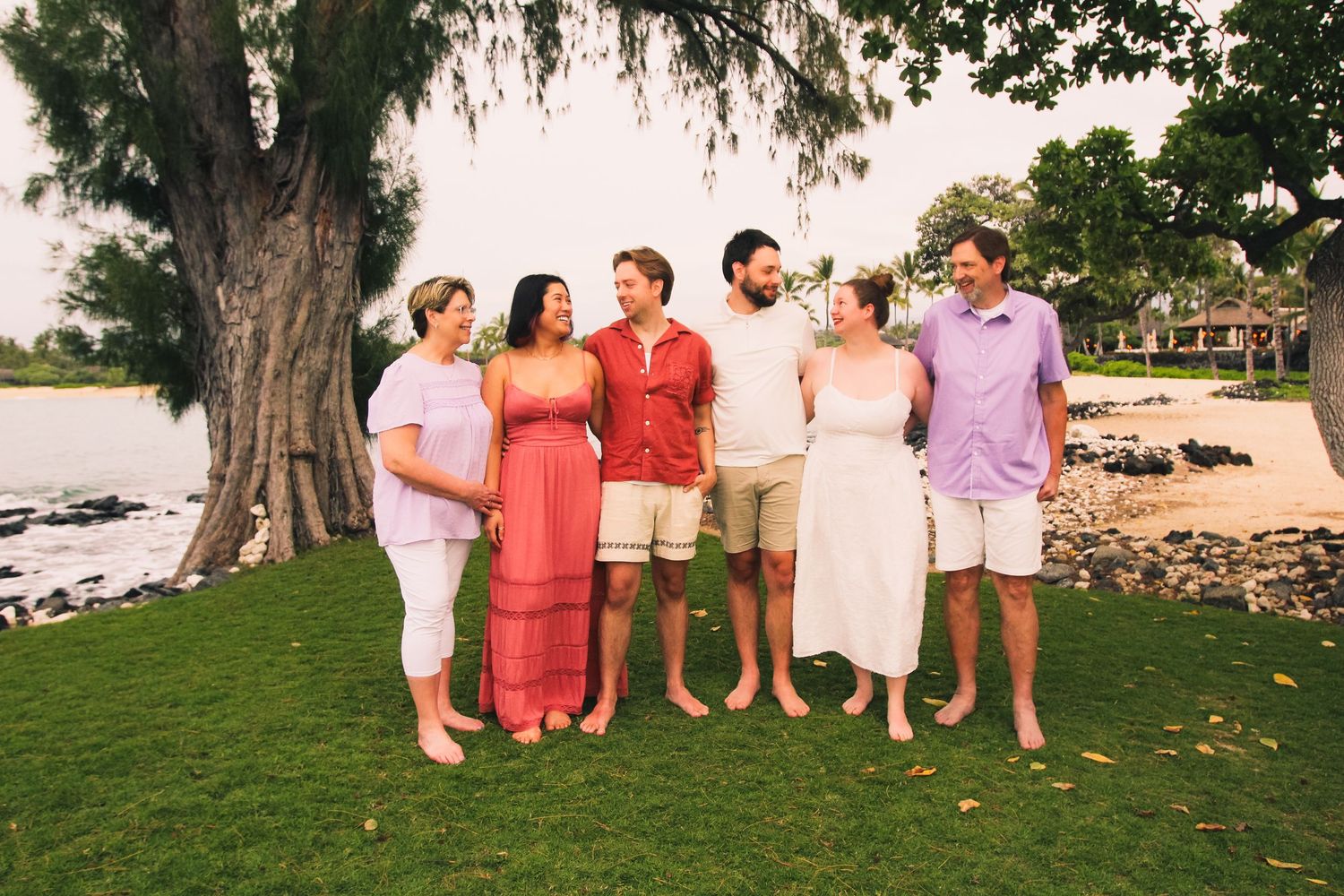 Kaikaua Point Beach Park family photos at sunset Big Island Hawaii photographer
