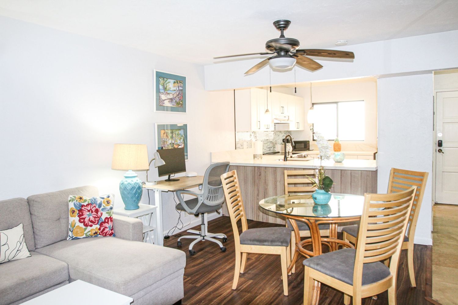 Styled bedroom interior of vacation rental in Kona Hawaii