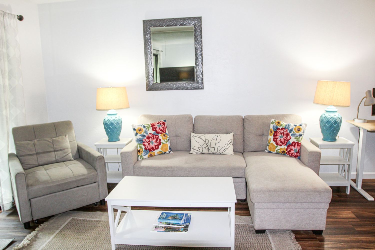 Styled bedroom interior of vacation rental in Kona Hawaii