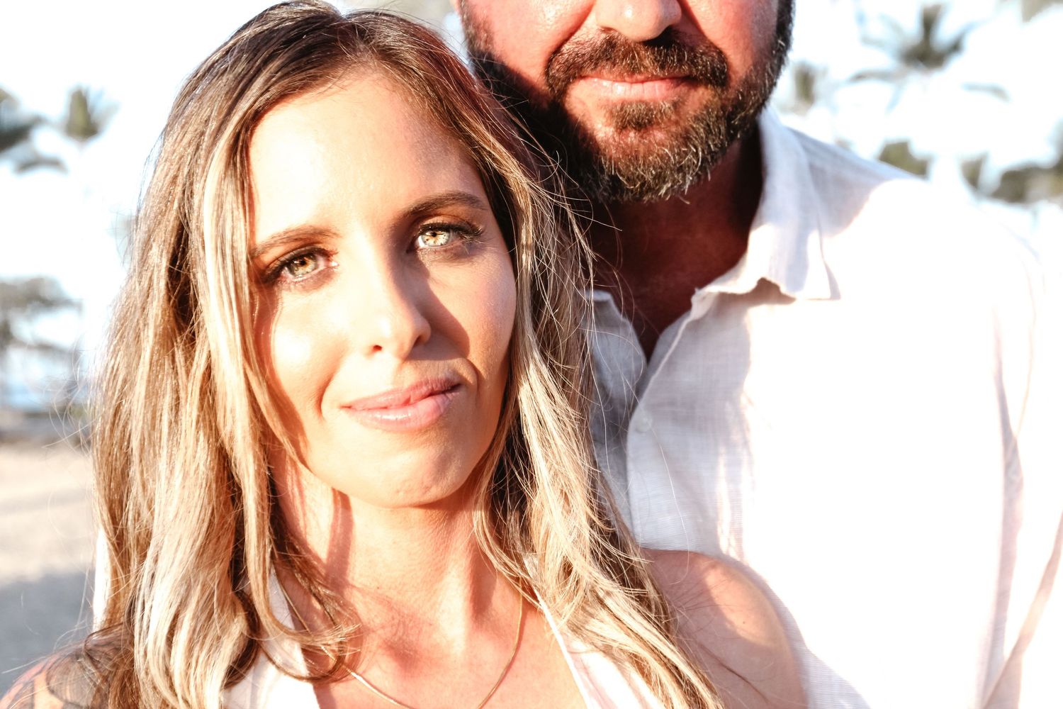 Golden hour elopement close-up bridal eyes Big Island Hawaii photographer