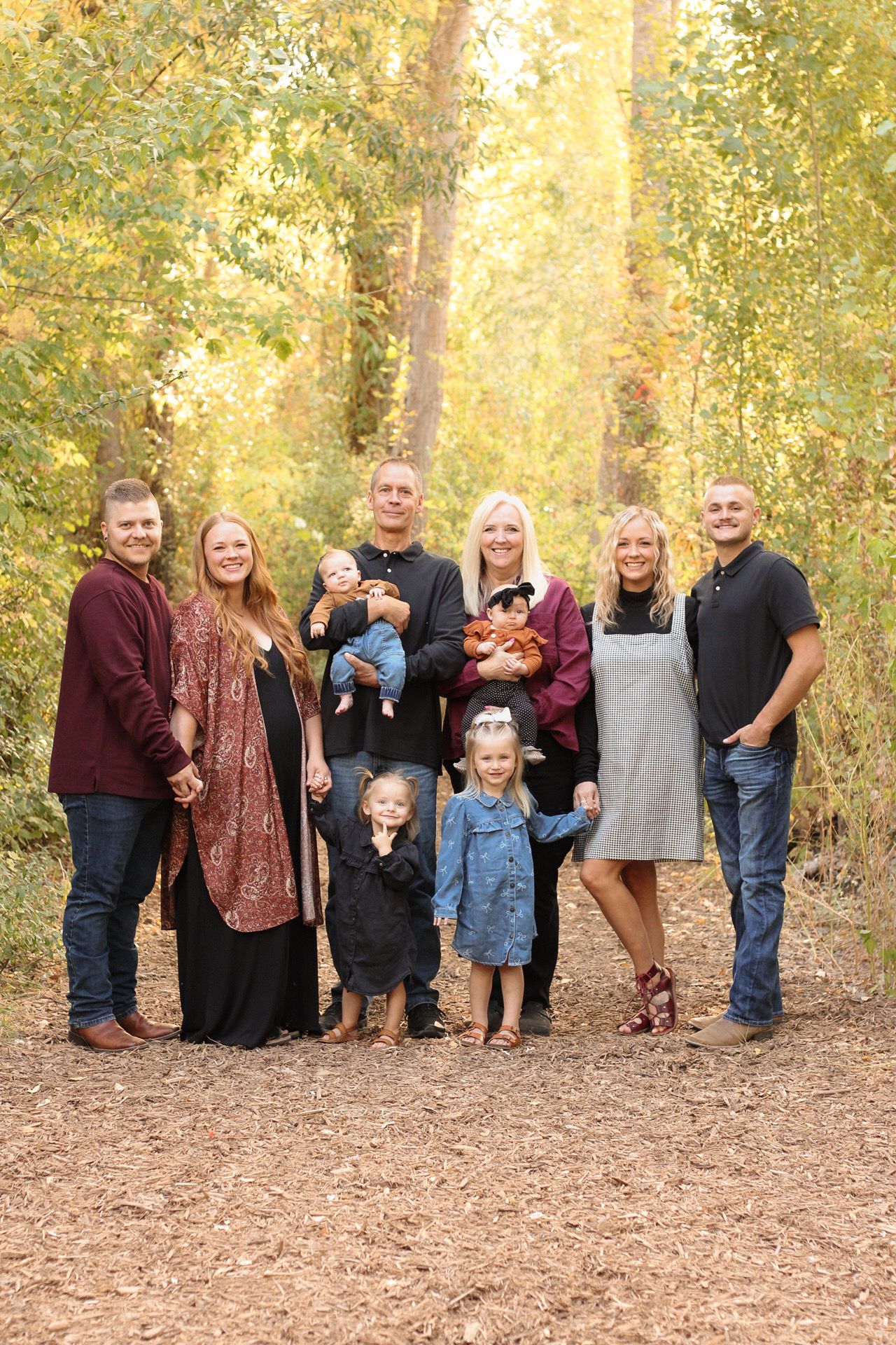 Extended family of 10 at Gailey trail, Fruit Heights, UT.