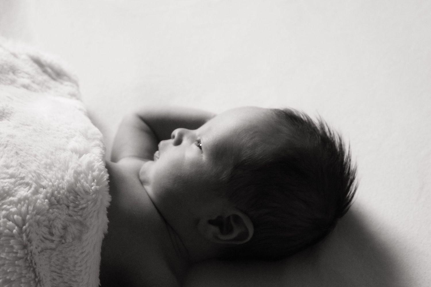 Baby Taehoe's newborn shoot, featuring his darling facial profile.