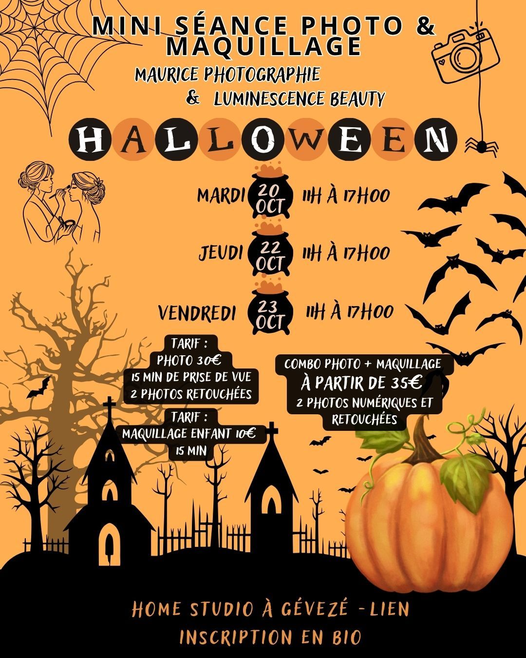 trouvez votre photographe à Rennes, Fougères, la mézière, et Gévezé, pour Halloween, séance photo en home studio