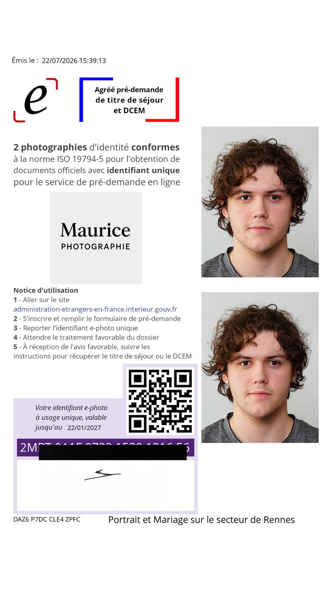photo identité, titre de séjour, permis de conduire, document administratif