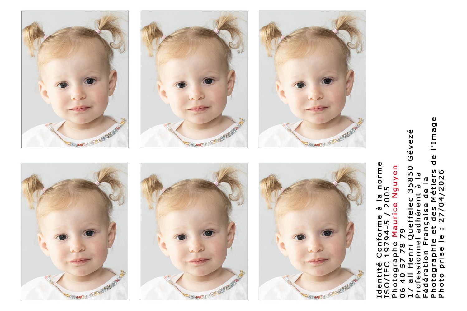 photo de bébé nourrisson, enfant photo d'identité, ANTS, passeport rennes - Gévezé adapté