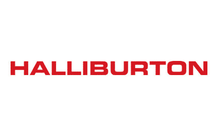 Halliburton company logo displayed in bold red capital letters on a white background.