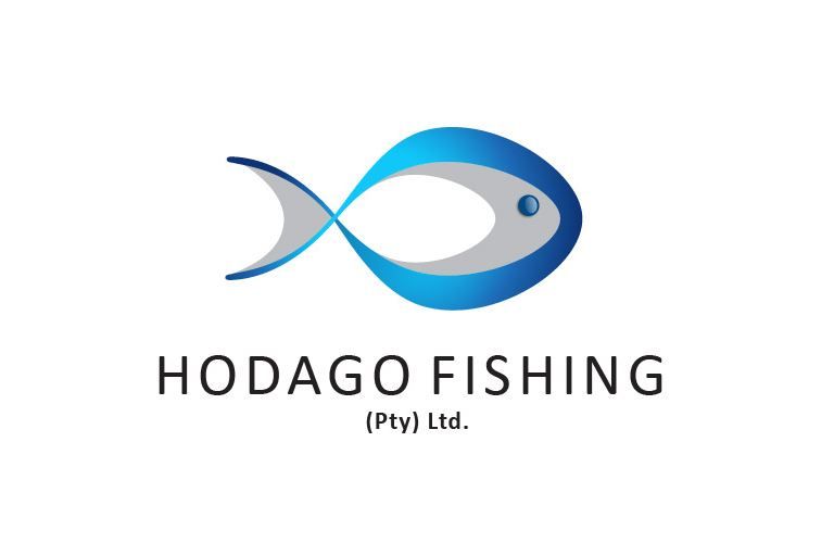 Hodago Fishing Pty Ltd logo featuring two fish forming an infinity symbol in blue and silver tones.