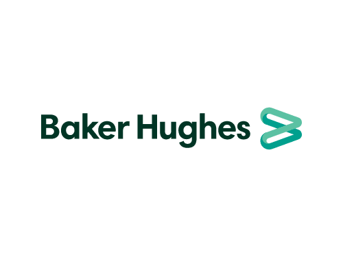 Baker Hughes company logo featuring bold dark green text and a dynamic green gradient arrow symbol on white background.