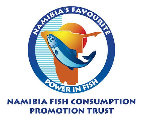 Namibia Fish Consumption Promotion Trust logo featuring a blue circle with a fish and the slogan Power in Fish.