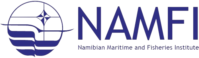 NAMFI Namibian Maritime and Fisheries Institute official logo with compass and wave emblem in navy blue.