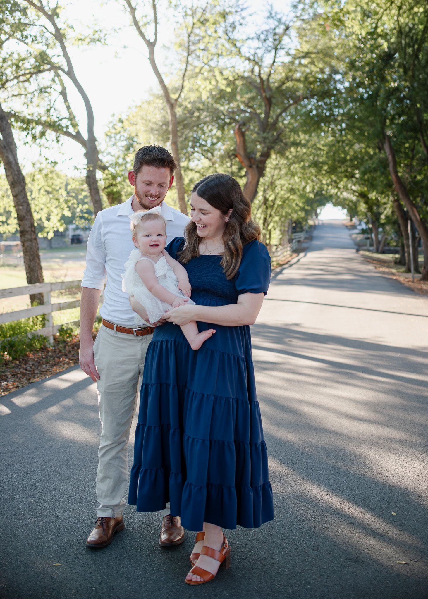 Family walking together during session at Pace Park in Salado Texas