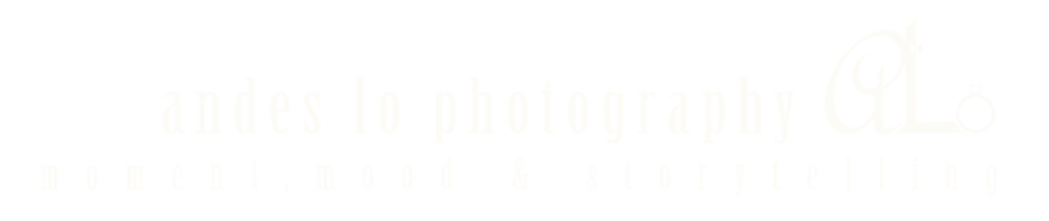 White text logo for a photography company named 'Andres lo' on a dark background.