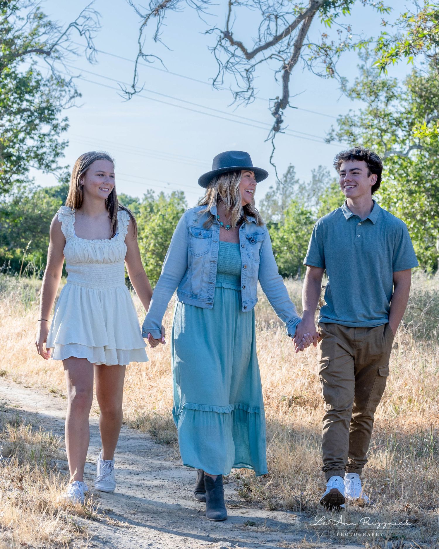Family out for a leisurely stroll