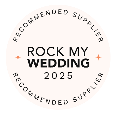 Recommended supplier badge by Rock my Wedding. Recommended wedding photographer