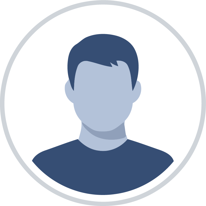 Generic male user profile avatar icon with a silhouette figure in blue and gray tones inside a circular frame.