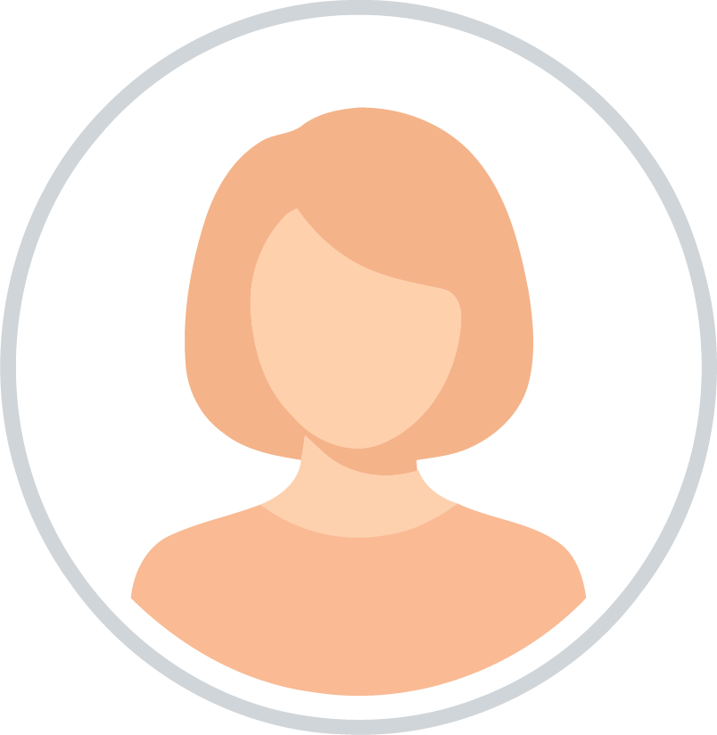 Generic female avatar icon with short bob hair in peach tones, representing a placeholder profile picture.