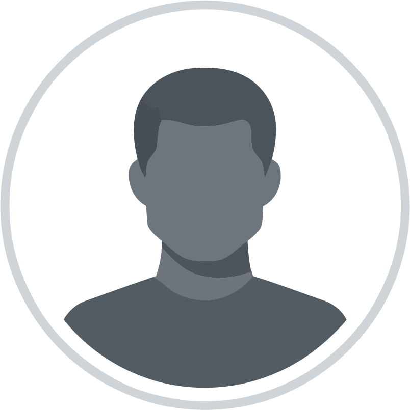 Generic male user profile avatar icon with gray silhouette on white background.