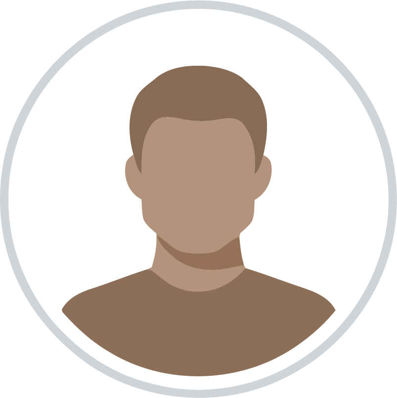Generic male avatar icon with brown skin tone, short hair, and casual brown shirt on white background.