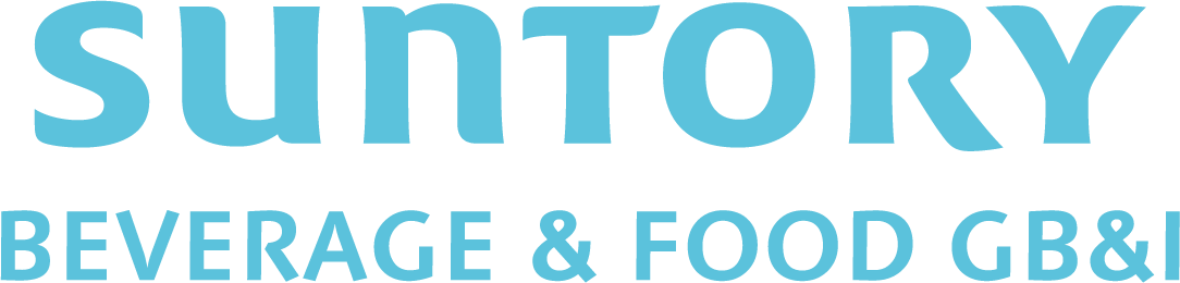 Suntory Beverage & Food GB&I logo in light blue text on white background.
