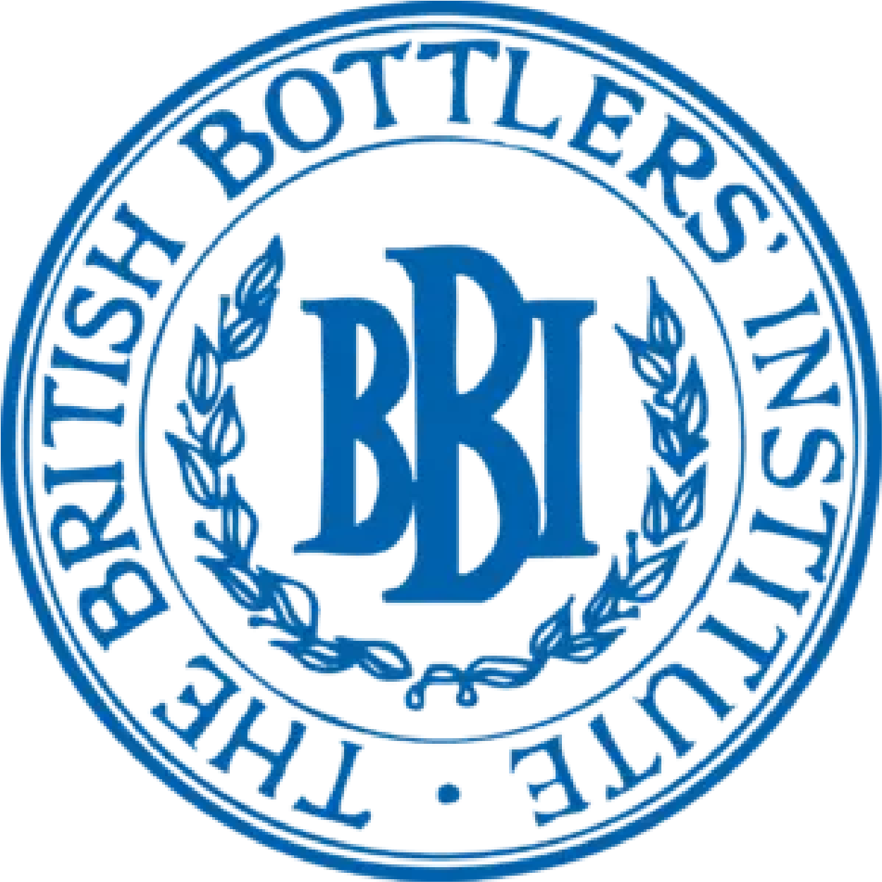 The British Bottlers' Institute official seal logo featuring BBI initials with laurel wreath in blue.