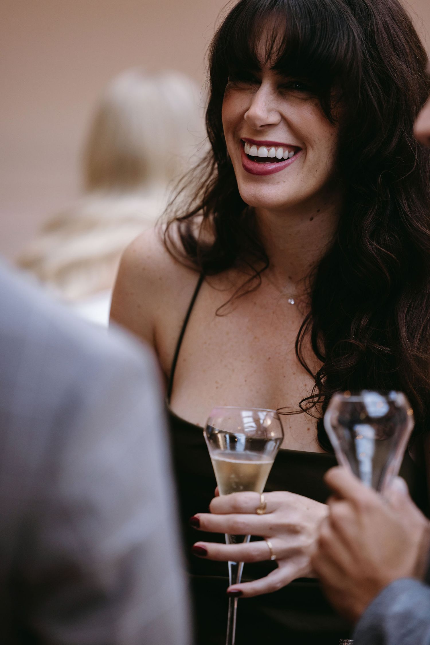 Guest enjoying cocktails at an elegant wedding reception party.