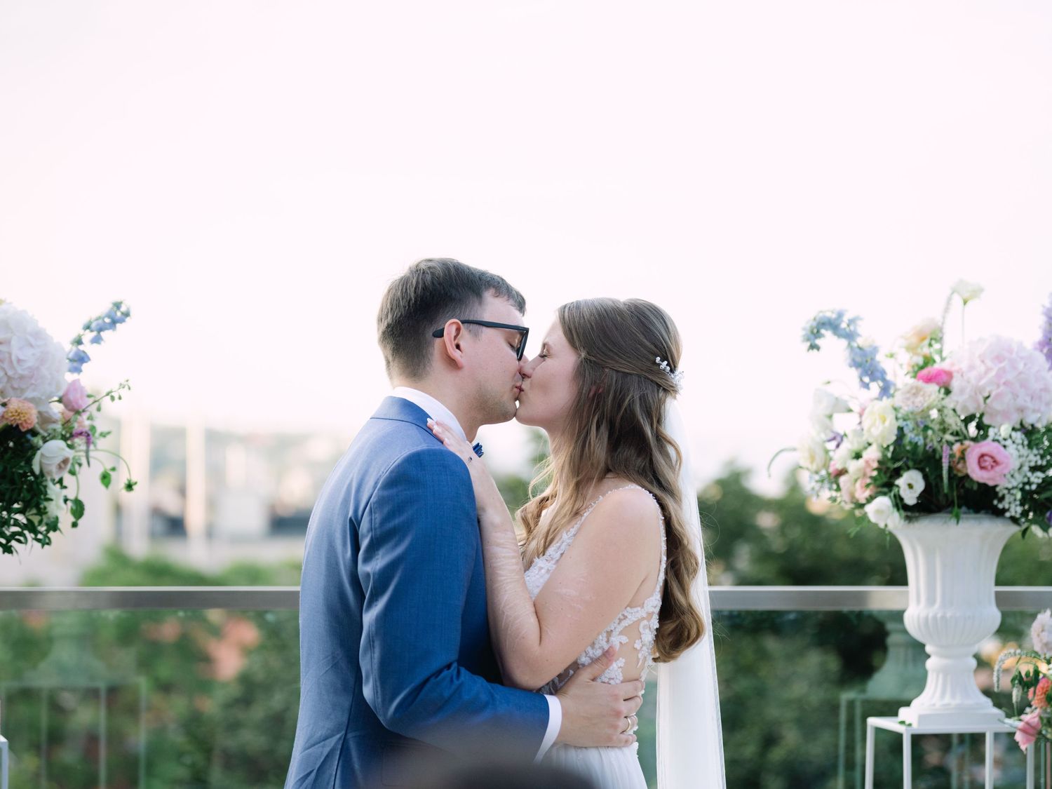 Vibrant couple during their wedding ceremony at Aranybástya Restaurant in Budapest, captured by Hang Pham for a destination wedding