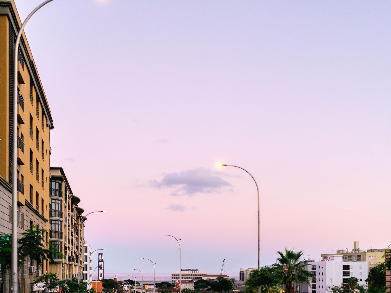 Golden sunset sky over Santa Cruz de Tenerife, offering a breathtaking backdrop and perfect setting for a luxury wedding venue