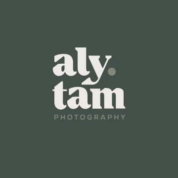 Modern typography logo design in dark green for photography business.