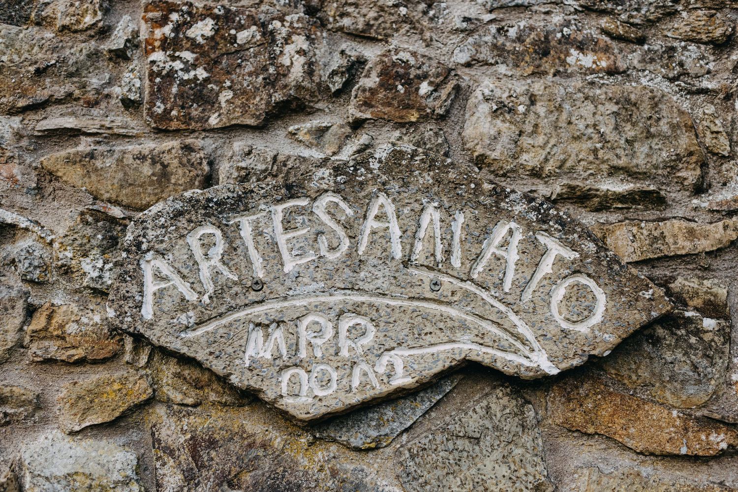 Old weathered stone wall with 