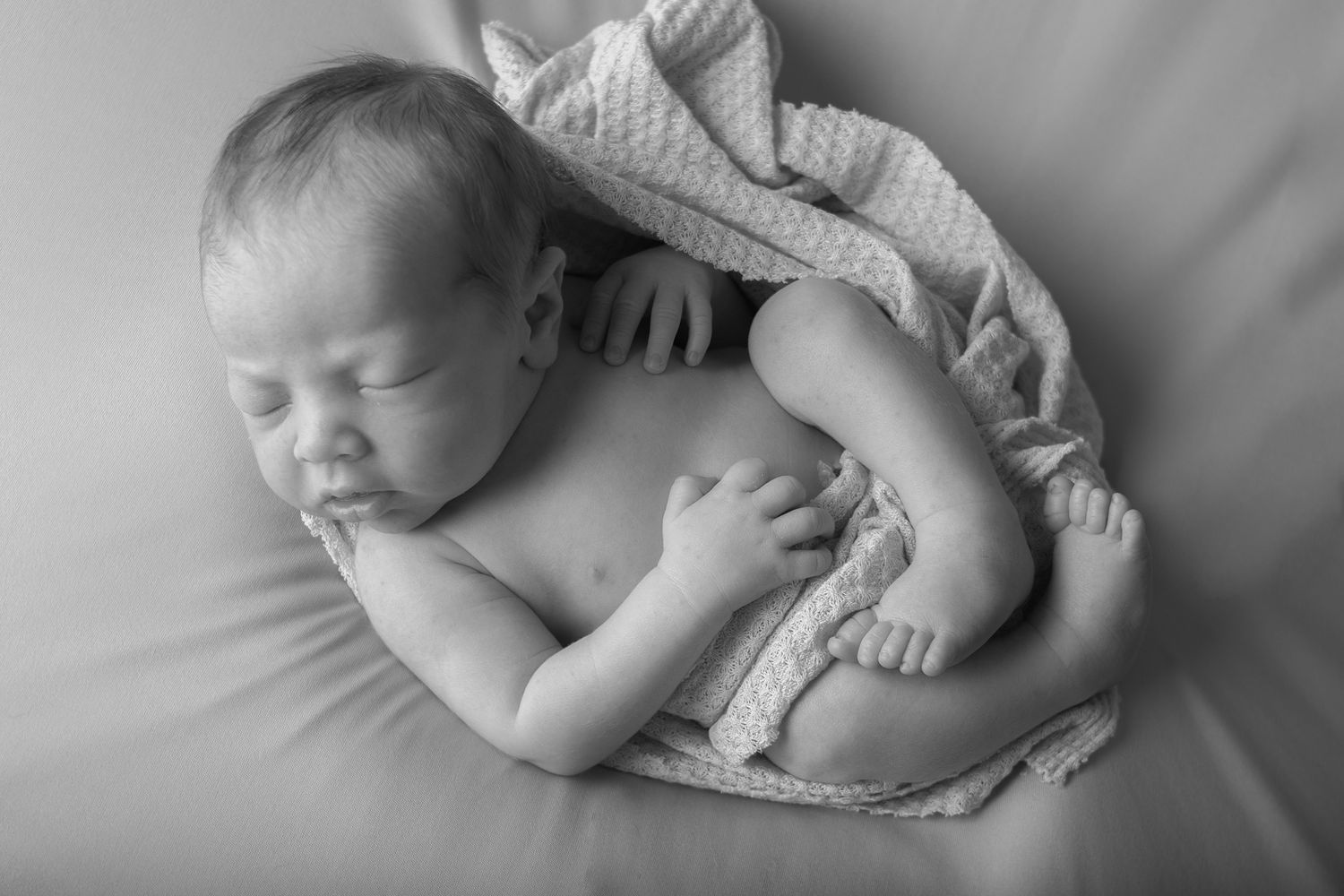 Black and white newborn photography