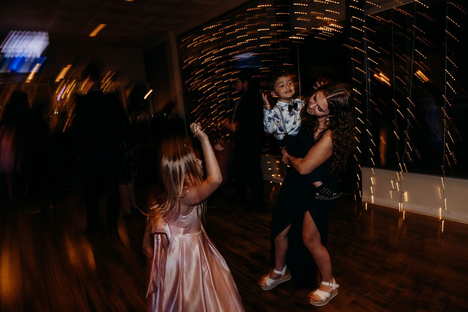 A fun moment at a reception showing anyone can be the life of the party.