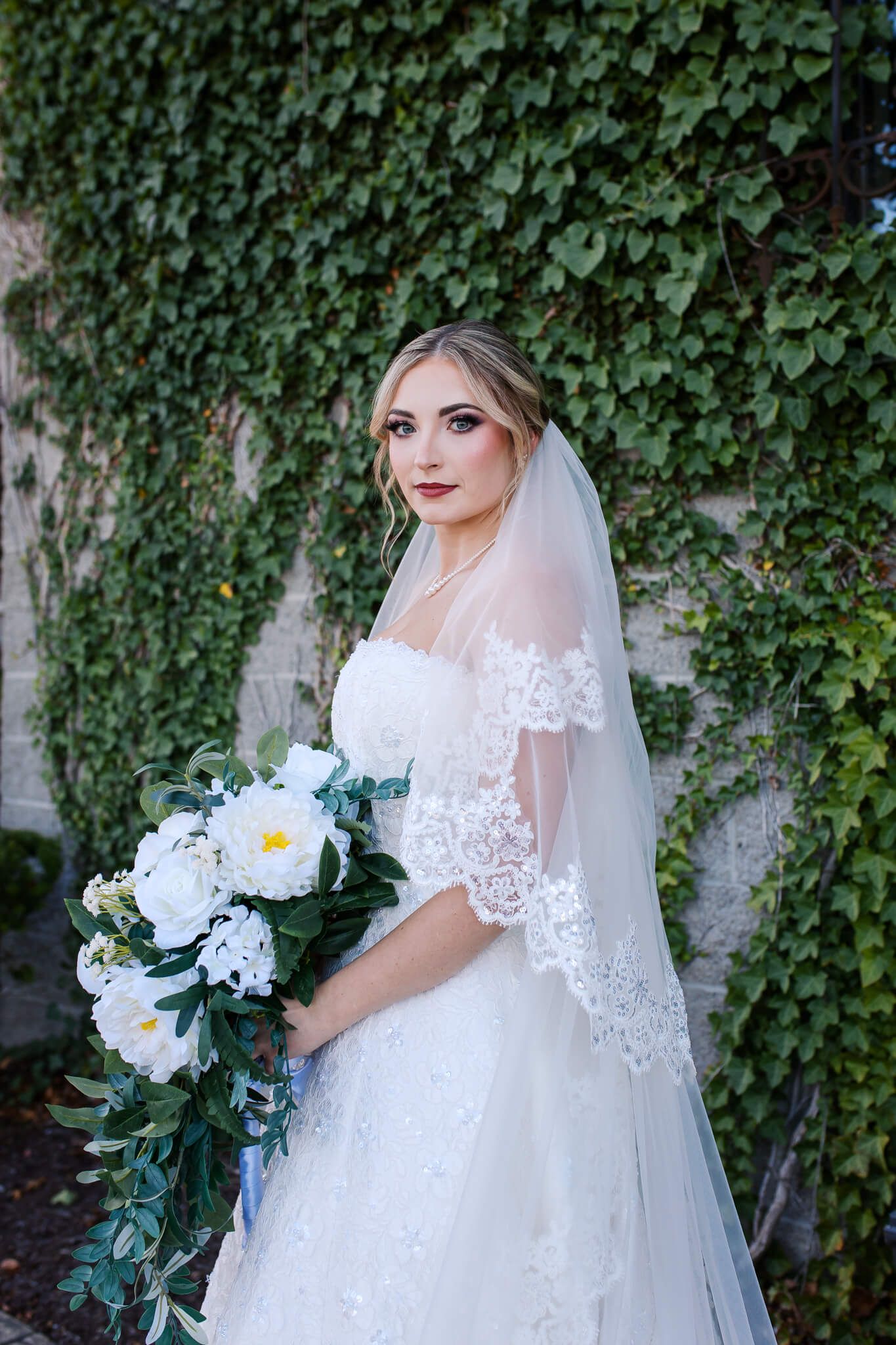 Portrait of bride staring at the camera of western pa wedding photography, Emma Craven