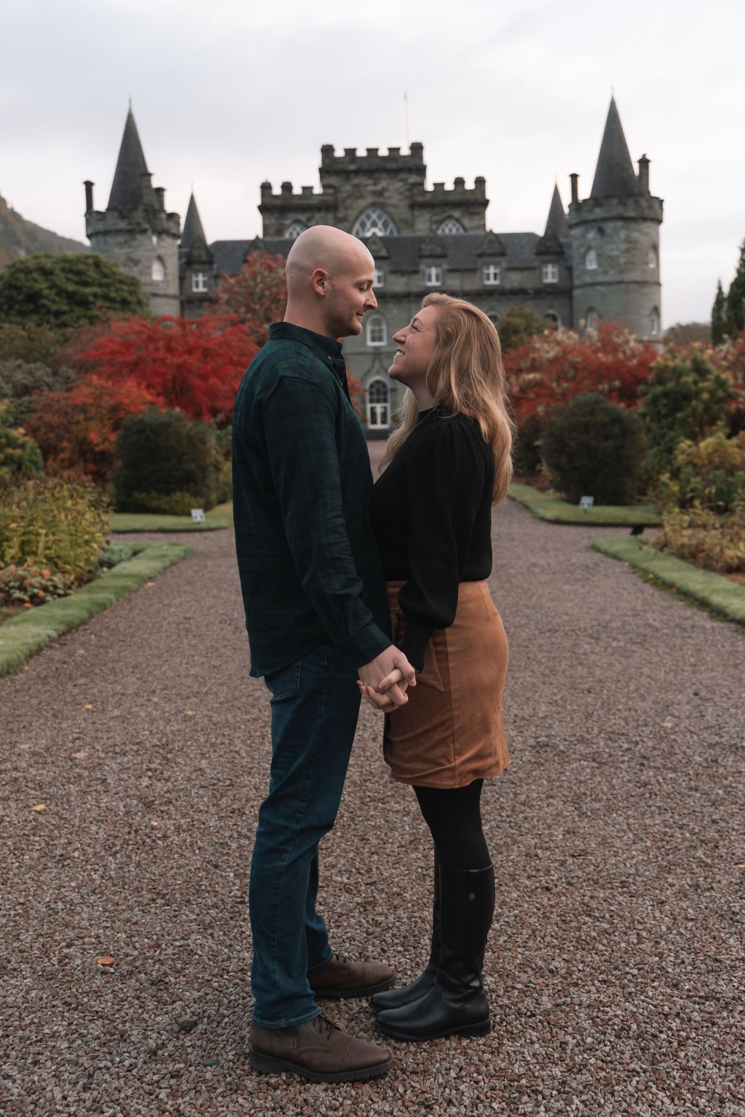 Alicia and Rob engagement photoshoot at Inveraray Castle, Scotland