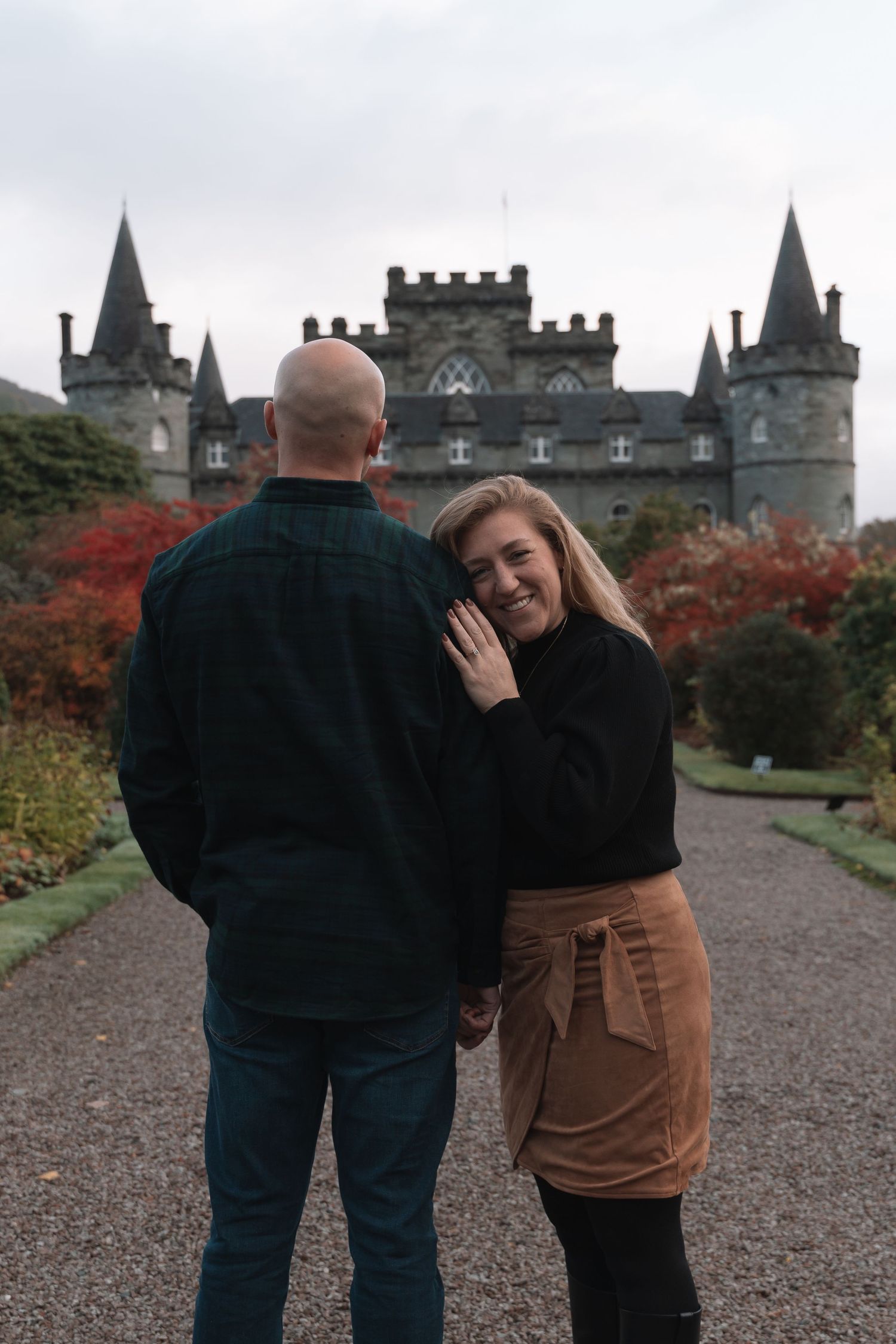 Alicia and Rob engagement photoshoot at Inveraray Castle, Scotland
