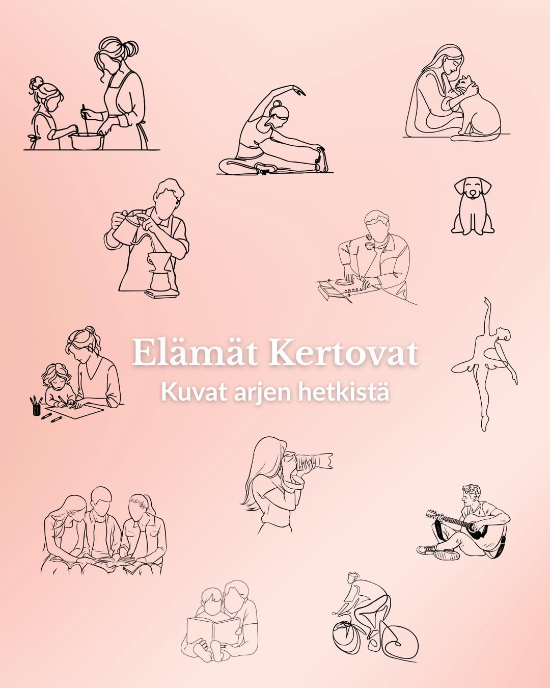 Elämät Kertovat -kuvauspalvelua kuvaava graafinen kuva