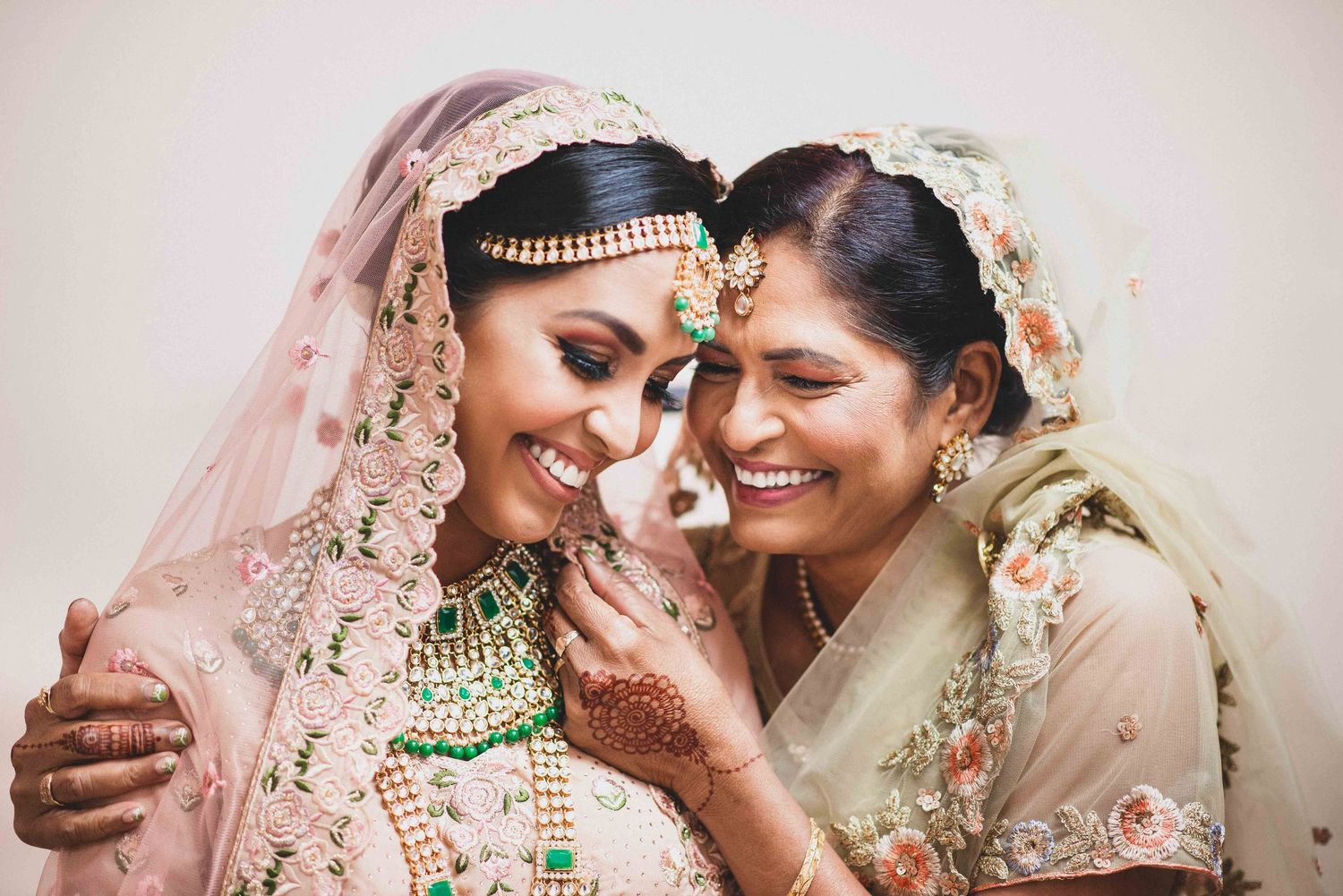 Wedding photo collage featuring intimate moments of a couple in traditional Indian wedding attire. Trinidad hindu weddings