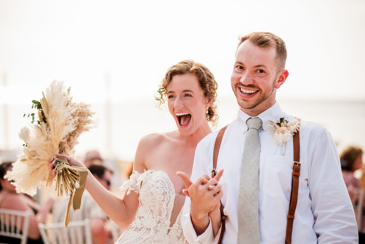 Joyful wedding celebrations with rustic decor and candid moments of laughter.