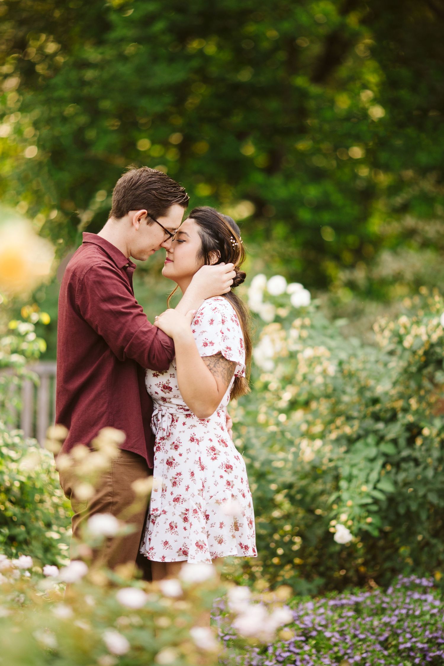 Fort Worth Botanic Garden engagement session, best engagement photographer in DFW, inclusive photographer in DFW, Swan Photography, Ft Worth