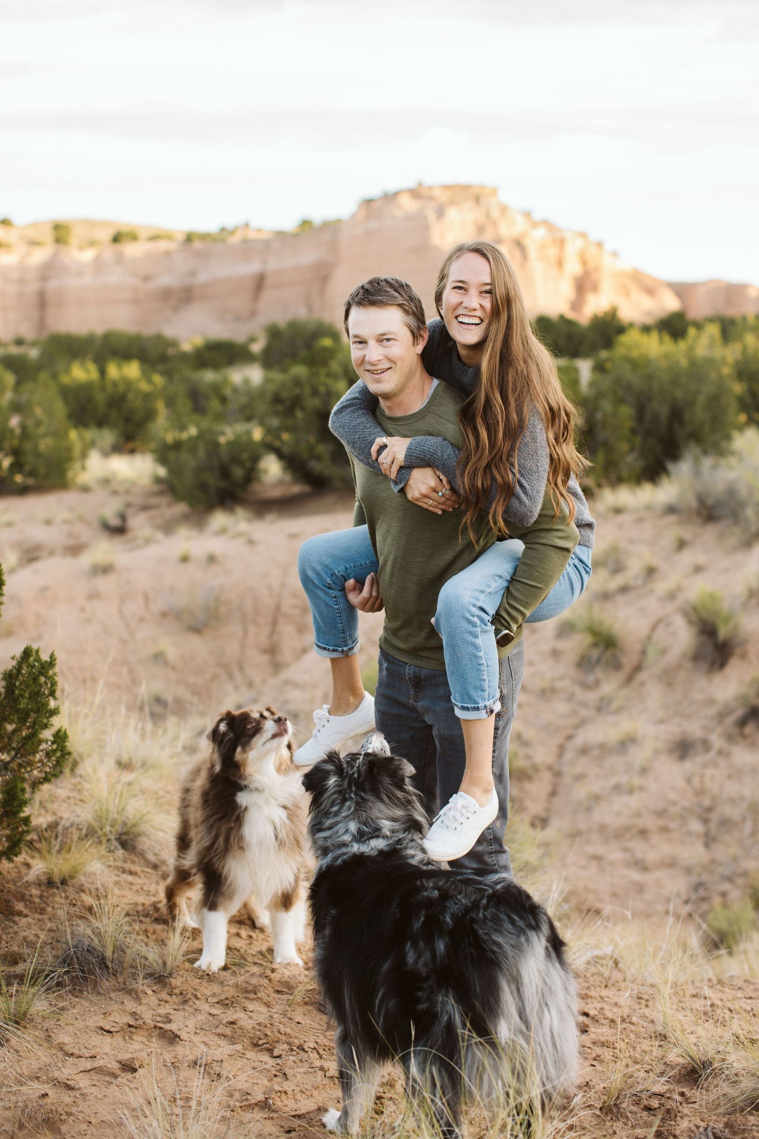 Engagement session with dogs, outdoor engagement session in New Mexico, best engagement photographer in Fort Worth, Swan Photography