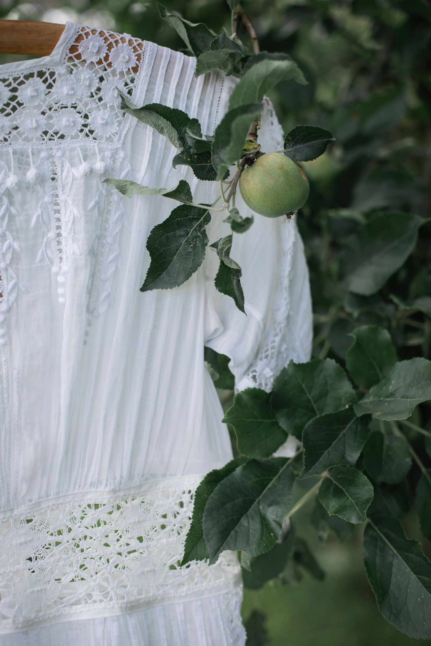 film style wedding dress photo with soft grain and texture